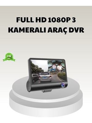 Ayena Moda Araç Dvr Kamerası 3’lü 170° Geniş Açılı Full Hd ve Park Destekli