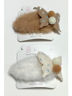 Ayena Moda Kelebek Tüylü Pens Toka 1 Adet