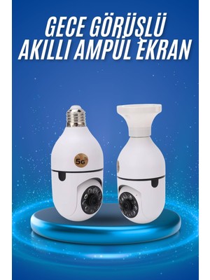 Ayena Moda Gece Görüşlü Akıllı Dönebilen Ev Kamerası Ampül Kamera