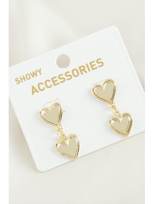 Ayena Moda Kalp Trend Metal Küpe