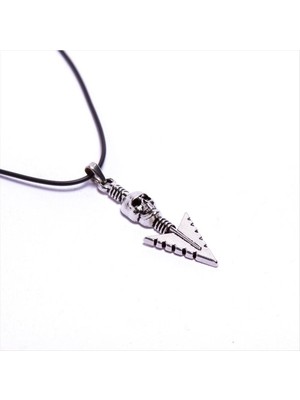 Ayena Moda Ok Figürlü Kuru Kafa Vinlex Deri Kolye