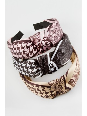 Ayena Moda Fiyong Çini Desenli Saten Taç