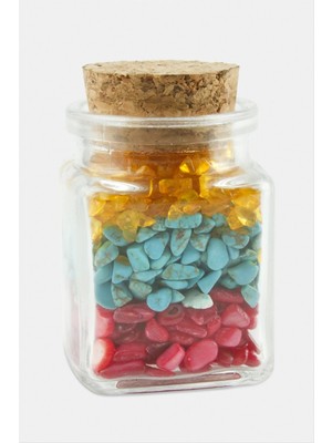 Ayena Moda Akik Turkuaz Taşı Cam Şişe Biblo