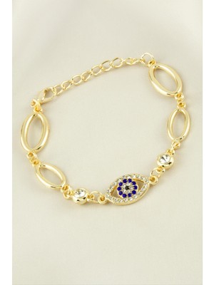 Ayena Moda Oval Gözlü Taşlı Trend Bileklik