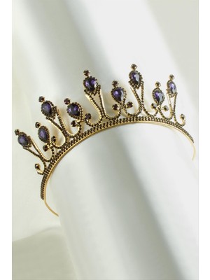 Ayena Moda Lüks Taşlı Gelin Tacı