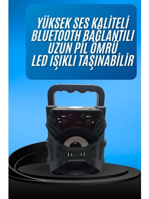 Ayena Moda Işıklı Bluetooth Hoparlör Ses Bombası Taşınabilir Yüksek Ses Kaliteli Radyo Özelliği