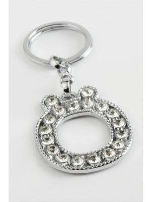 Ayena Moda Gümüş Renkli Taşlı Harf Anahtarlık