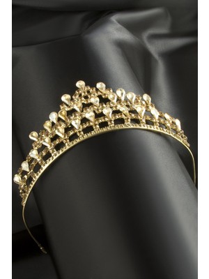 Ayena Moda Lüks Taşlı Gelin Tacı