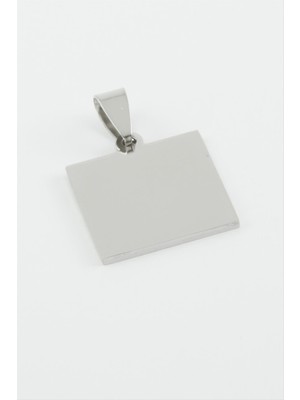 Ayena Moda Kare Isim Yazılabilir Çelik Kolye Ucu 2*2 cm