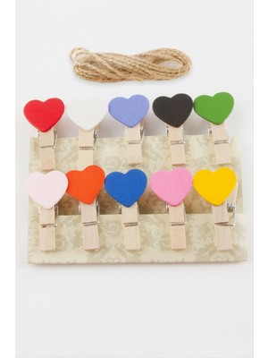 Ayena Moda 10 Adet Renkli Kalp Süs Mandal