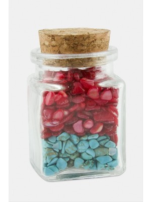 Ayena Moda Akik Turkuaz Taşı Cam Şişe Biblo