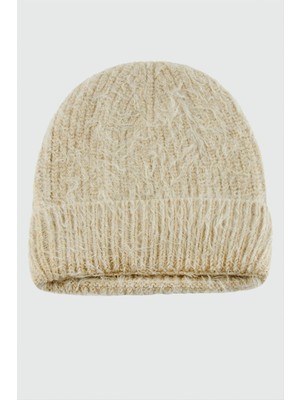 Ayena Moda Tüylü Katlamalı Bayan Bere