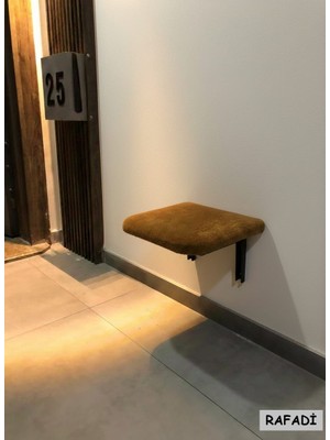 Rafadi Kapı Önü Dar Mekan Duvara Monte Katlanabilir Ayakkabılık Yanı Tabure Metal Ayaklı Oturak