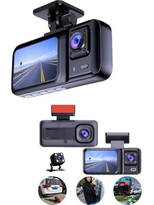 Ayena Moda Ekranlı Sürüş Kaydedici Dvr Ön ve Arka Kameralı Full Hd Çözünürlüklü