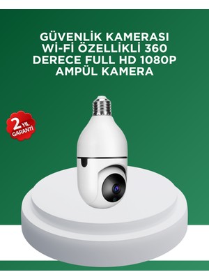 Ayena Moda 1080P Gece Görüşlü Ampul Güvenlik Kamerası – Kablolu ve Kablosuz Seçenekli