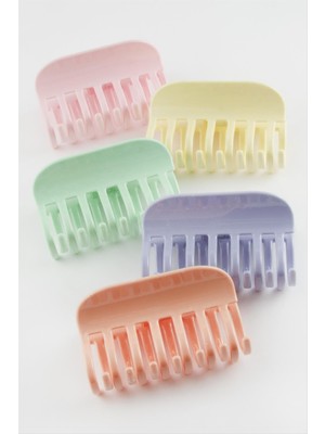 Ayena Moda Renkli Düz Mandal Toka 10 cm