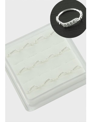 Ayena Moda Zirkon Halka Gümüş Hızma 12 Adet