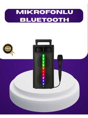 Ayena Moda Bluetooth Işıklı Hoparlör – 2X5W Güç | USB + Tf Kart + Fm Radyo | Siyah Renk