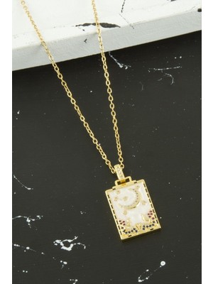 Ayena Moda Hilal Zirkon Taşlı Lüks Çelik Tarot Kolye