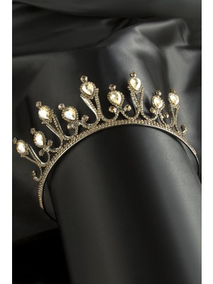 Ayena Moda Lüks Taşlı Gelin Tacı
