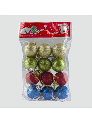 Ayena Moda 12'li Simli Minik Cici Top Yılbaşı Ağaç Süsü