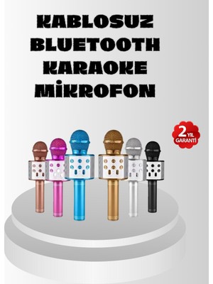 Ayena Moda Kablosuz Bluetooth Karaoke Mikrofon  Yankı Efektli
