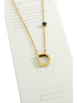 Ayena Moda Sarı Renkli Harfli Çelik Kolye