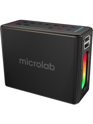 Ayena Moda Mıcrolab M60 Vega 100W Taşınabilir Bt/usb/aux/tf/type-C Rgb Işıklı 15000MAH Batarya 2ADET Mikrofon Karaoke/parti Bluetooth SPEAKER(1923)