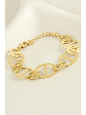 Ayena Moda Oval Lüks Çelik Bileklik