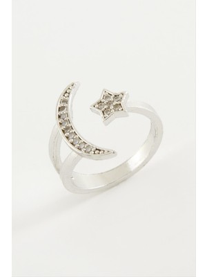 Ayena Moda Ay Yıldız Zirkon Taşlı Yüzük