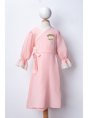 Dekim Moda Müslin Çocuk Namaz Elbisesi | Namaz'la Kalbim Çiçek Açıyor Kalpli