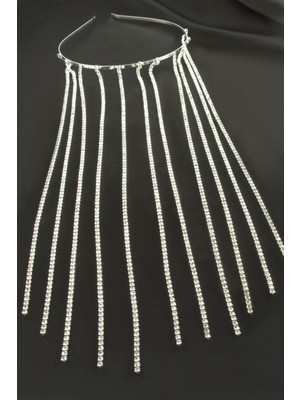 Ayena Moda Şerit Taşlı Gelin Tacı