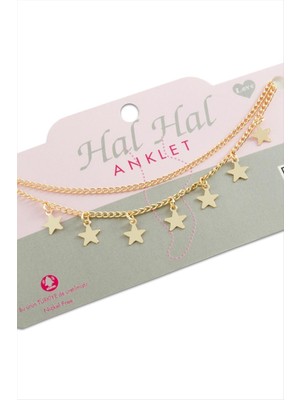 Ayena Moda Yıldız Çift Zincirli Halhal