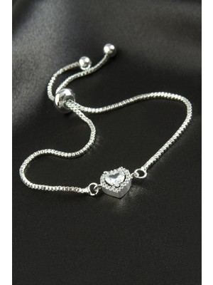 Ayena Moda Kalp Zirkon Taşlı Asansörlü Bileklik ( Ciddi Ilişki Bilekliği)