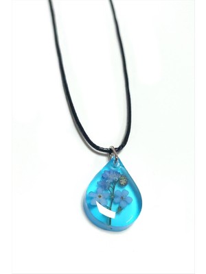 Ayena Moda Unutma Beni Çiçeği Damla Epoksi Kolye