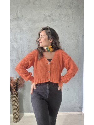 Filiz Yılmaz Butik Karpuz Kollu Crop Hırka