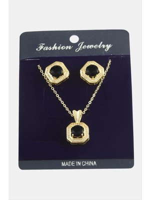 Ayena Moda Kare Zirkon Taşlı Set Kolye