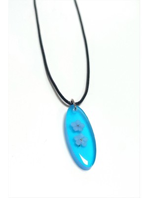 Ayena Moda Unutma Çiçeği Oval Epoksi Kolye