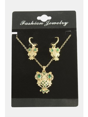 Ayena Moda Baykuş Zirkon Taşlı Set Kolye
