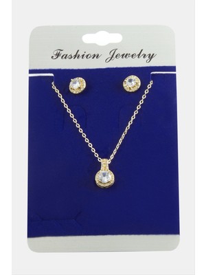 Ayena Moda Yuvarlak Zirkon Taşlı Set Kolye