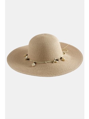 Ayena Moda Deniz Kabuğu Hasır Plaj Şapkası