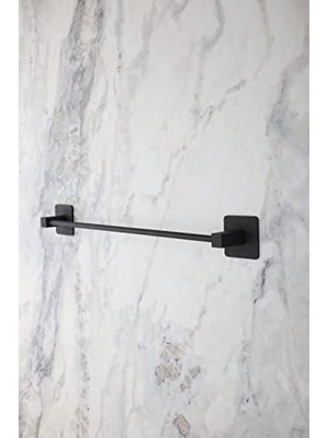 Banyo Yapışkanlı Siyah Kare Uzun Havluluk Havlu Askısı