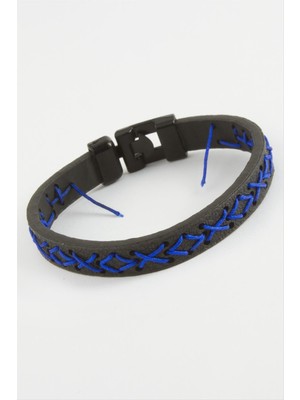 Ayena Moda Ipli Işlemeli Kaliteli Suni Deri Bileklik