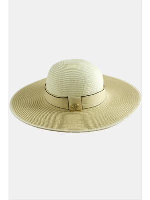 Ayena Moda Şeritli Hasır Şapka