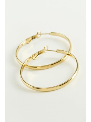 Ayena Moda Lüks Çelik Halka Küpe 3,8 cm