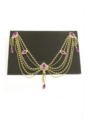 Ayena Moda Oval Şerit Taşlı Alınlık