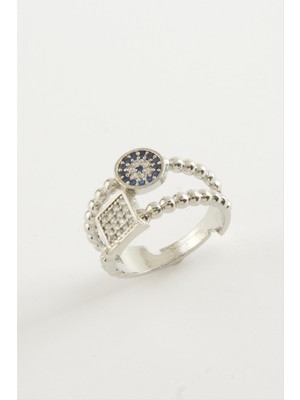 Ayena Moda Kare Nazar Taşlı Yüzük