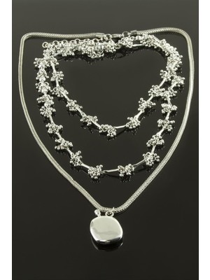 Ayena Moda 3 Adet Oval Lüks Yaka Kolye