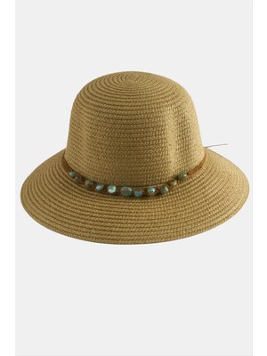 Ayena Moda Akik Doğaltaşlı Hasır Şapka