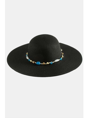 Ayena Moda Boncuklu Hasır Şapka